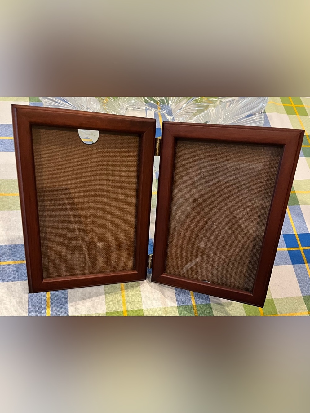💕 5 for $25 💕 Classic Double Standing Picture Frame in Brown Wood Finish